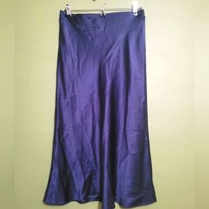 Quince 100% Silk Midi Skirt - Navy, Size M